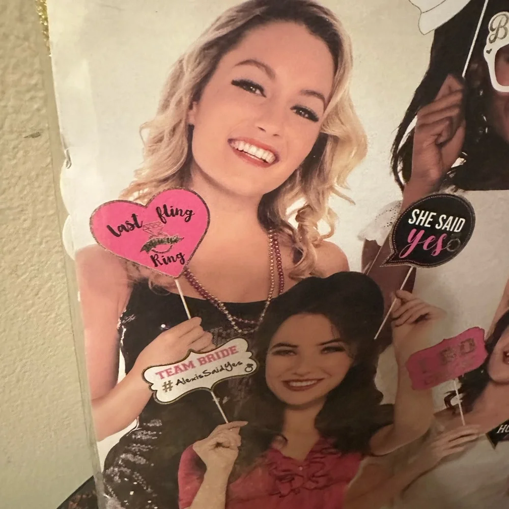 Bachelorette Party Photo Props 2 Packs Selfie Pink White Black 26 Pieces